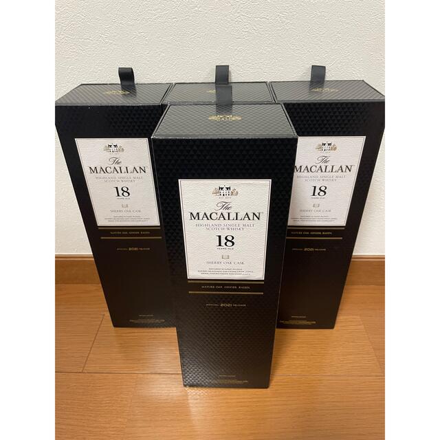 新品　未開栓　マッカラン18年　シェリーオークカスク　4本セット　化粧箱付き 食品/飲料/酒の酒(ウイスキー)の商品写真