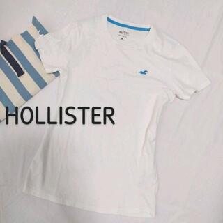 ホリスター(Hollister)のホリスター　クルーネックTシャツ　ホワイト　綿素材　サイズXS(Tシャツ(半袖/袖なし))