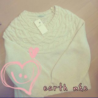 アースミュージックアンドエコロジー(earth music & ecology)のearth m&e☆白ニットﾄｯﾌﾟｽ(ニット/セーター)