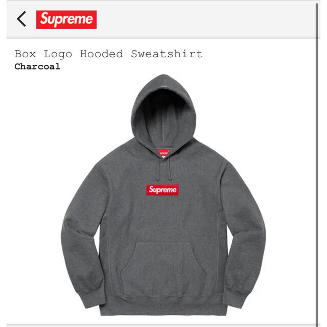 Box Logo Hooded Sweatshirt Charcoal Sサイズ