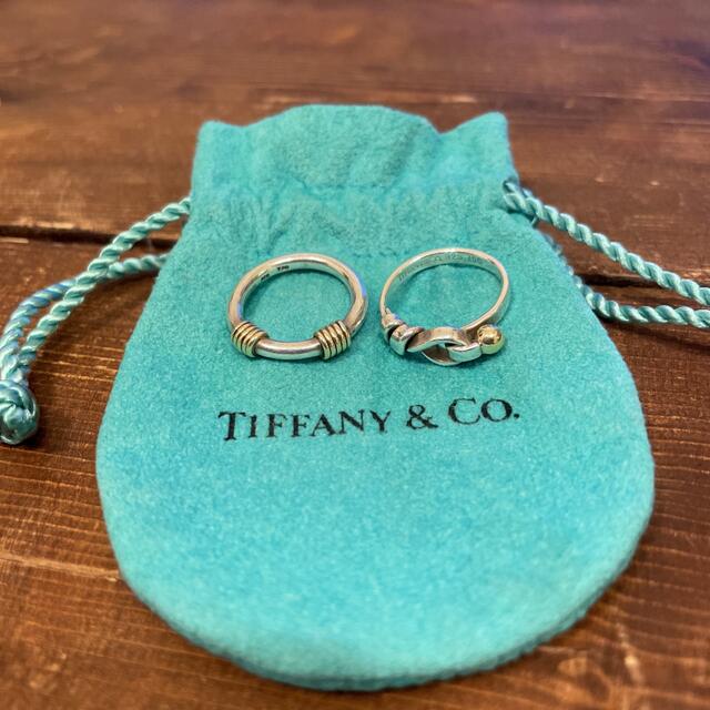 Tiffany&Co.  コンビ リング２点セット　7号