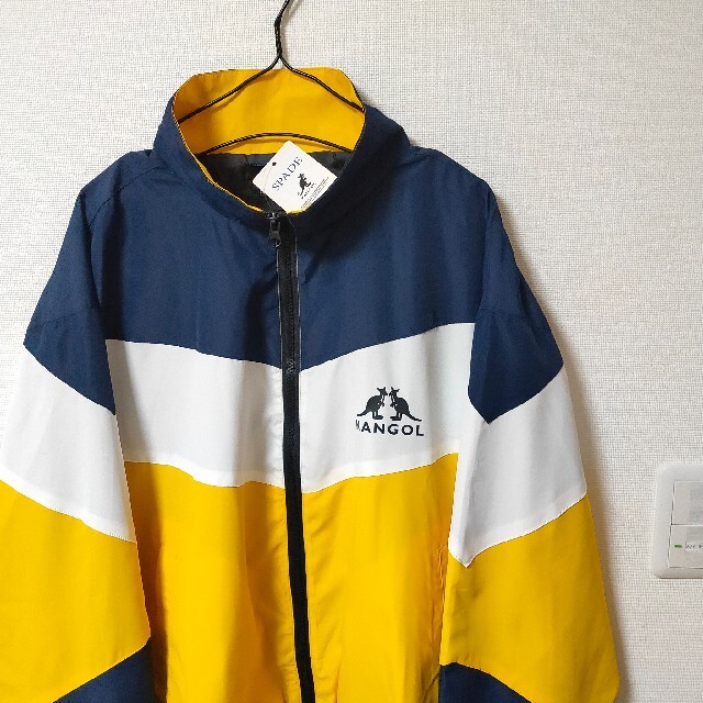 KANGOL - 新品 KANGOL 黄×紺 ナイロンジャケット ウーブン KANGOL - 新品 KANGOL 黄×紺 ナイロンジャケット ウーブン