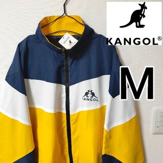 カンゴール(KANGOL)の新品 KANGOL 黄×紺 ナイロンジャケット ウーブン メンズ M ブルゾン(ナイロンジャケット)