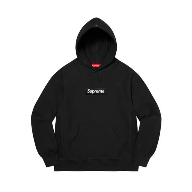 予約販売 box supreme - Supreme logo black sweatshirt hooded パーカー