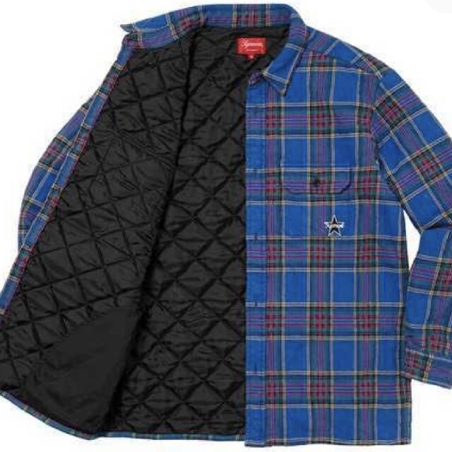 L supreme quilted plaid flannel shirt