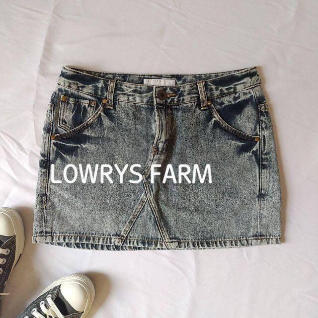 LOWRYS FARM(ローリーズファーム)のローリーズファーム　デニム ミニスカート　ウォッシュ加工　綿素材　Lサイズ レディースのスカート(ミニスカート)の商品写真