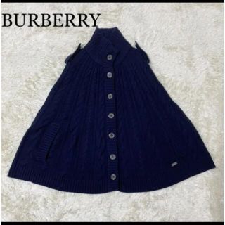 バーバリー(BURBERRY)のBURBERRY LONDON カシミヤ混 ポンチョ ニット ケープ(ポンチョ)