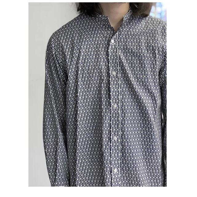 21aw heugn print rob バンドカラーシャツ - シャツ