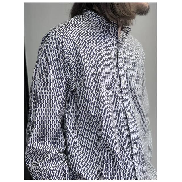21aw heugn print rob バンドカラーシャツ - シャツ