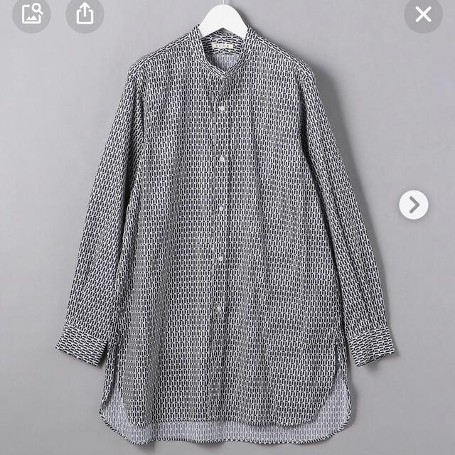 21aw heugn print rob バンドカラーシャツ - シャツ