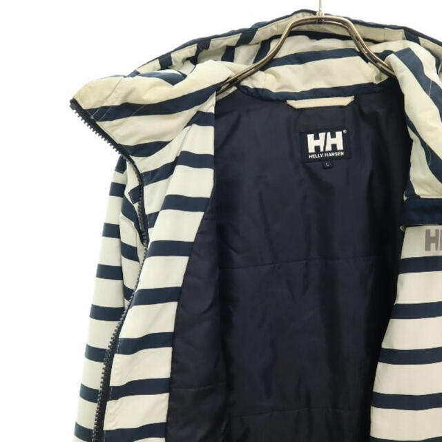 HELLY HANSEN(ヘリーハンセン)のヘリーハンセン ボーダー柄 中綿ジャケット L ネイビー×ホワイト レディースのジャケット/アウター(その他)の商品写真