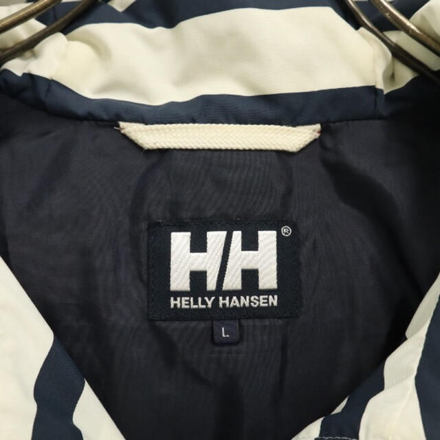 HELLY HANSEN(ヘリーハンセン)のヘリーハンセン ボーダー柄 中綿ジャケット L ネイビー×ホワイト レディースのジャケット/アウター(その他)の商品写真