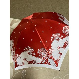 ランバンオンブルー(LANVIN en Bleu)の新品未使用　ランバン　オン　ブルーの折り畳みコンパクト雨傘えんじ色花柄(傘)