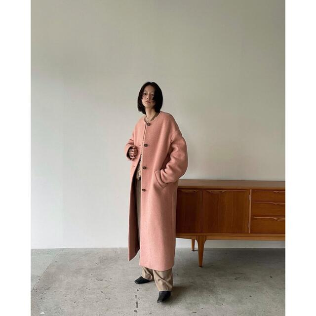 STUDIOUS(ステュディオス)のclane COLLORLESS WOOL COCOON COAT レディースのジャケット/アウター(ロングコート)の商品写真