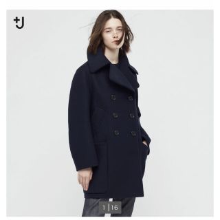 ユニクロ(UNIQLO)のUNIQLO＋j ダブルフェイスピーコート(ピーコート)