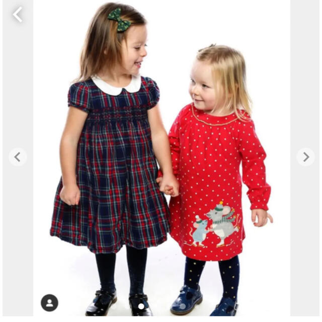 Boden(ボーデン)のmini boden ♡ ワンピース ドット ローズ ネズミ クリスマス キッズ/ベビー/マタニティのベビー服(~85cm)(ワンピース)の商品写真