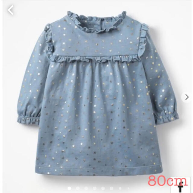 Boden(ボーデン)のmini boden ♡ ワンピース ペールブルー 星 ゴールド キッズ/ベビー/マタニティのベビー服(~85cm)(ワンピース)の商品写真