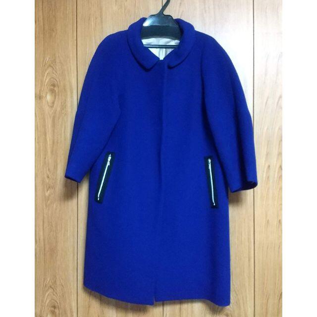 OPAQUE(オペーク)のOPAQUE 青 ウール コート レディースのジャケット/アウター(ロングコート)の商品写真