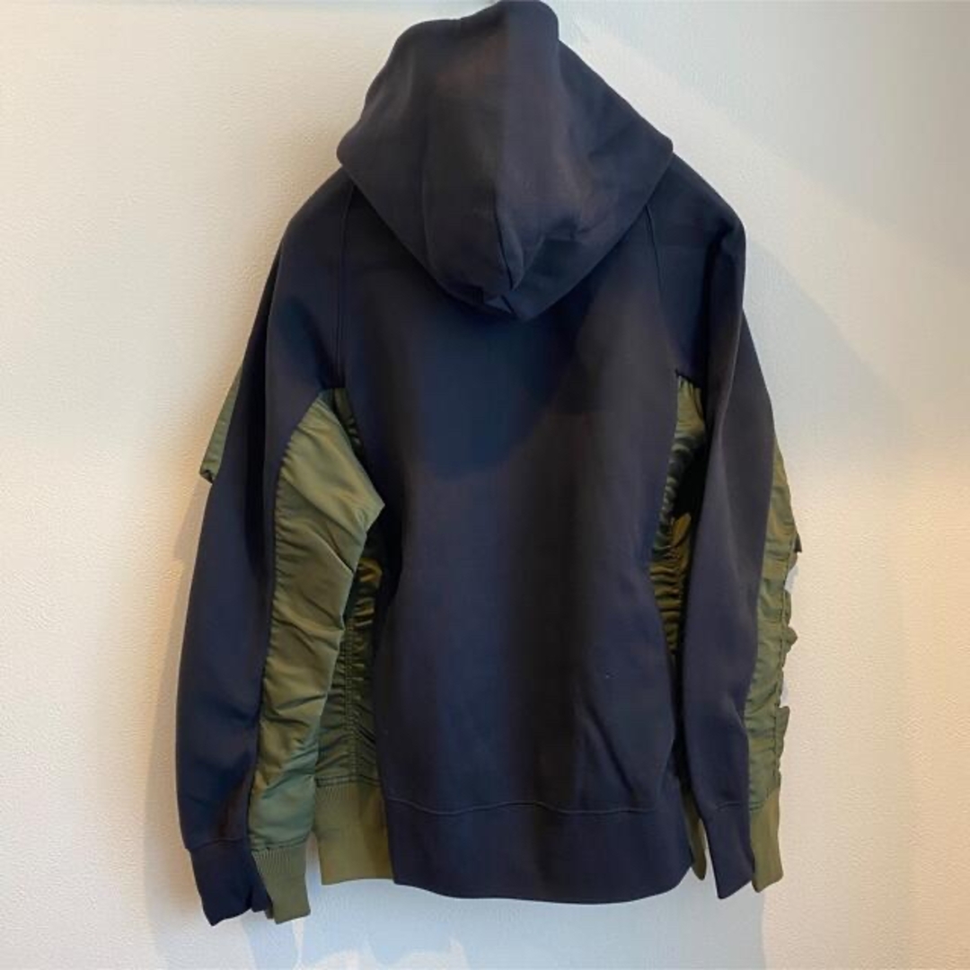 sakai ネイビー/カーキ フルジップ パーカー sacai - NIKE sacai MA-1 ジャケットパーカー新品未使用ネイビー