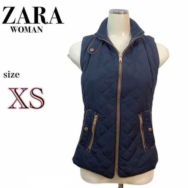 【ZARA】ザラ　レディース　ダウンベスト　ネイビー　XS