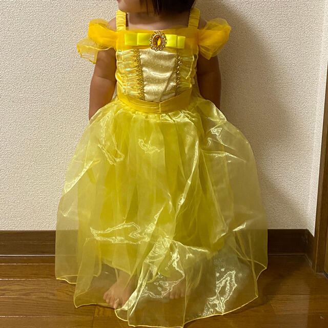 《可愛い♡》プリンセスドレス コスプレ 衣装 セット イエロー 120cm キッズ/ベビー/マタニティのキッズ服女の子用(90cm~)(ドレス/フォーマル)の商品写真