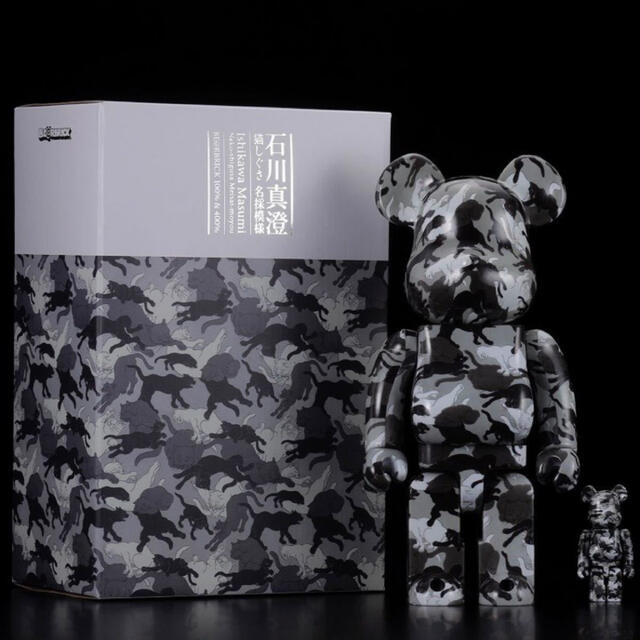 MEDICOM TOY(メディコムトイ)のBE@RBRICK 石川真澄「猫しぐさ 名採模様」  100% ＆ 400%   エンタメ/ホビーのフィギュア(その他)の商品写真