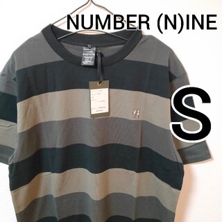 ナンバーナイン(NUMBER (N)INE)の新品 ナンバーナイン ボーダー柄 半袖Tシャツ ブラック グレー size2(Tシャツ/カットソー(半袖/袖なし))
