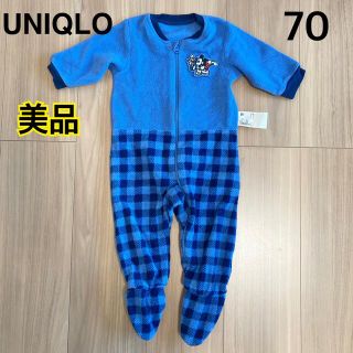 ユニクロ(UNIQLO)のユニクロ フリースオールインワン 70 長袖ロンパース ミッキー ベビー(ロンパース)