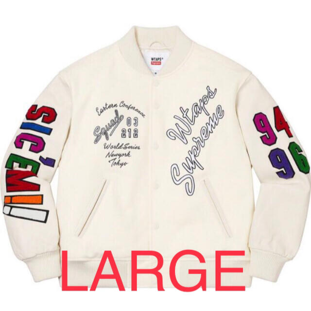 Supreme(シュプリーム)のSupreme / WTAPS Varsity Jacket "White" メンズのジャケット/アウター(スタジャン)の商品写真