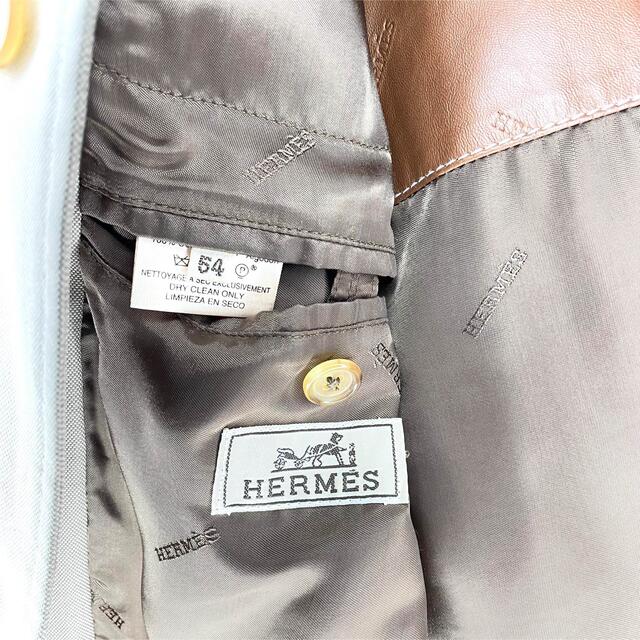 Hermes(エルメス)の希少　美品　HERMES エルメス ブルゾン レザー　コットン　ベージュ　XL メンズのジャケット/アウター(ブルゾン)の商品写真