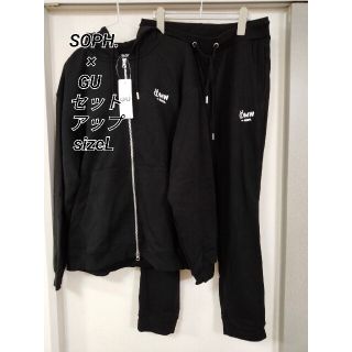 ソフ(SOPH)のSOPH.×GUコラボ スウェット セットアップ ブラック sizeL(スウェット)