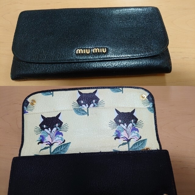 miumiu(ミュウミュウ)のあづにゃんさま専用miumiu マドラス 猫×花柄 長財布 レディースのファッション小物(財布)の商品写真