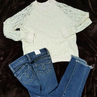 マウジー(moussy)の新品moussyｾｰﾙ!!♥23ｽｷﾆｰ＆ﾚｰｽﾄｯﾌﾟｽ(デニム/ジーンズ)