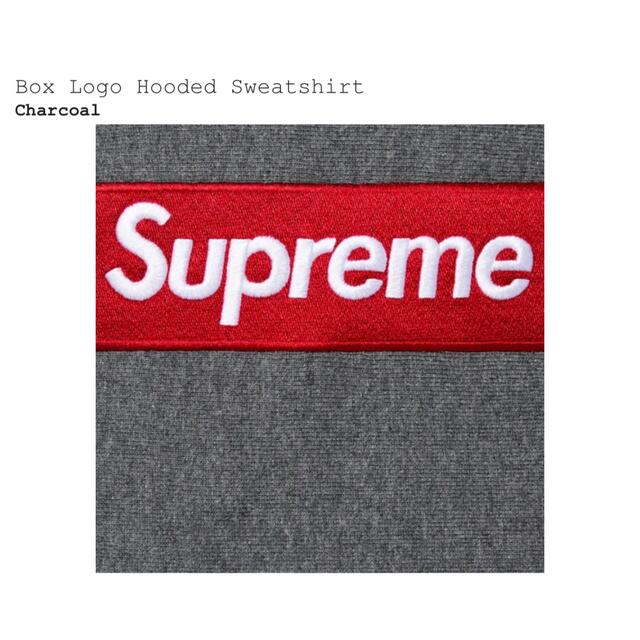 パーカーsupreme box logo charcoal XL