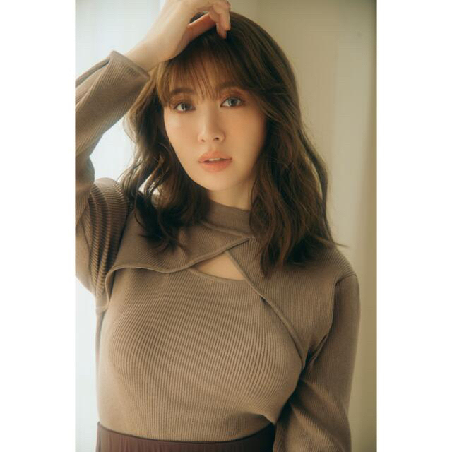 Her lip to Cutout Ribbed Knit Top Mocha レディースのトップス(ニット/セーター)の商品写真