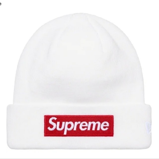 supreme New Era Box Logo Beanie Whiteニット帽/ビーニー - ニット帽