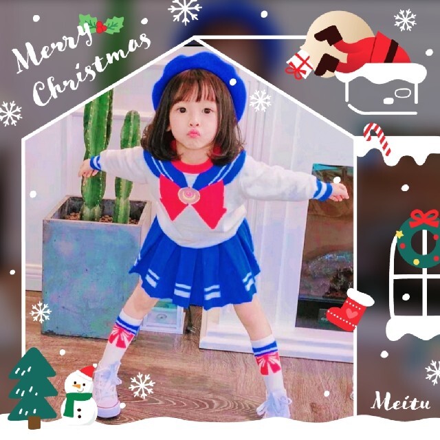 クリスマス  子供 女の子 コスプレ コスチューム セーラー服 セーラームーン キッズ/ベビー/マタニティのキッズ服女の子用(90cm~)(ワンピース)の商品写真