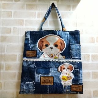 ぺったんこトートバッグ　ハンドメイド【コヤンイサムチョン×あんこちゃん】(バッグ)