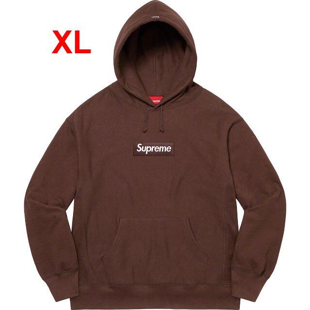 Supreme Box Logo Hooded Sweatshirt Brownトップス