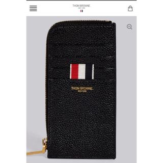 トムブラウン(THOM BROWNE)の【未使用に近い】THOM BROWNE ミニ財布 カード コインケース 黒(コインケース/小銭入れ)