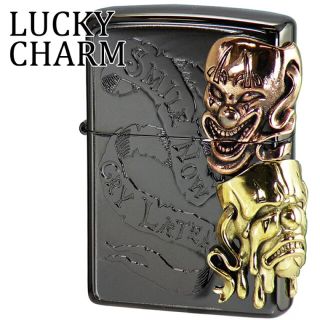 ジッポー(ZIPPO)のZIPPO ジッポー ラッキーチャーム 2フェイス BK 新品未使用品(タバコグッズ)