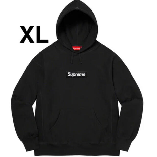 即納！最大半額！】 Supreme - black Sweatshirt Hooded Logo Box