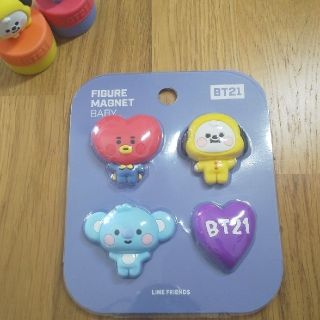 BT21 ぷっくりマグネット TATA&ハートセット(キャラクターグッズ)