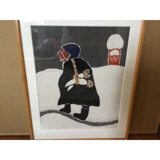 専用です。希少。柚木沙弥郎  型染絵 大 雪道 (絵画/タペストリー)