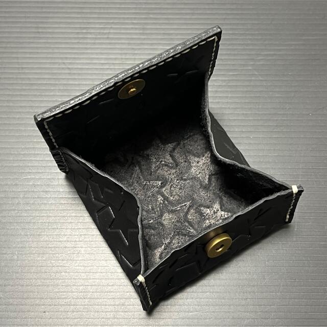 牛革　手縫いで作ったちょっと大きめボックス型のコインケース ハンドメイドのファッション小物(財布)の商品写真