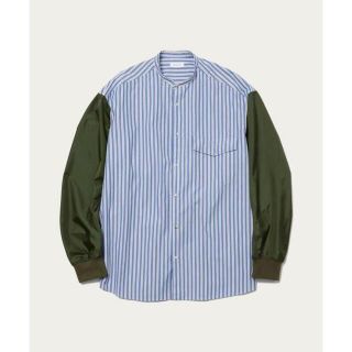 ユナイテッドアローズ(UNITED ARROWS)のEN ROUTE ストライプ リップストップ/スリーブ バンドカラー シャツ 3(シャツ)