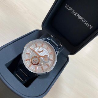 エンポリオアルマーニ(Emporio Armani)の【美品】アルマーニ　腕時計　シルバー　ピンクゴールド(腕時計(アナログ))