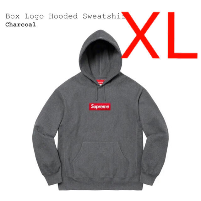 Box Logo Hooded Sweatshirt Charcoal XL