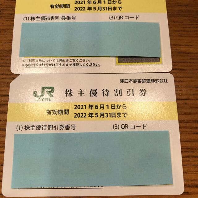 JR東日本株主優待割引券 2枚