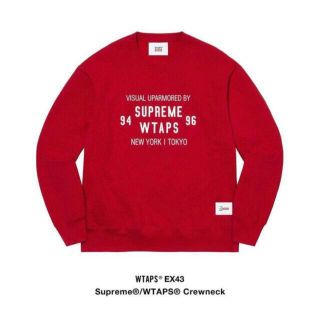 シュプリーム(Supreme)のSupreme WTAPS Crewneck シュプリーム ダブルタップス 赤(スウェット)